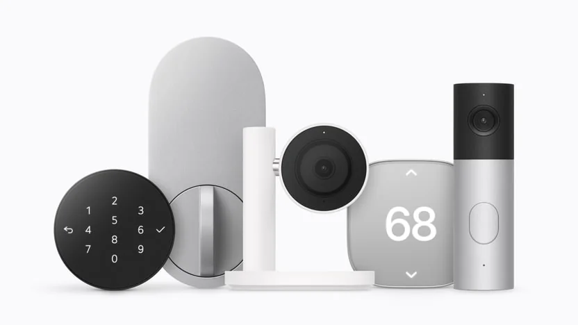 Apple Home Collection lock, cameras, and thermostat