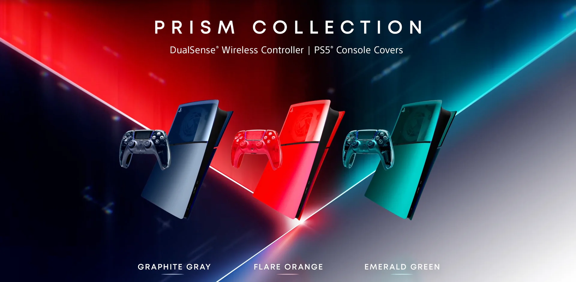Colección Prism con tres controles y cubiertas para PS5