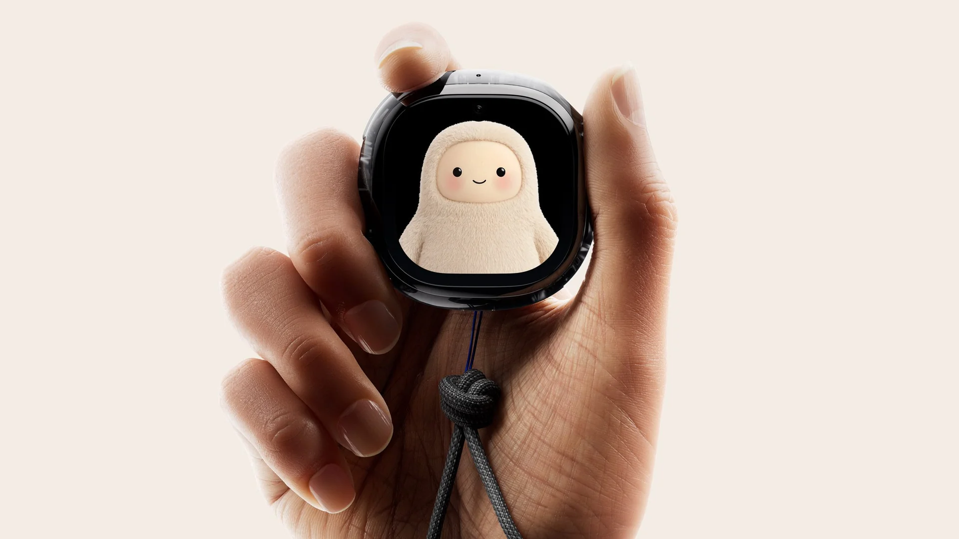 Hand holding Muse Charm with the Muse agent visible on the screen